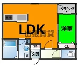 クラージュ浄心【1階】の間取り