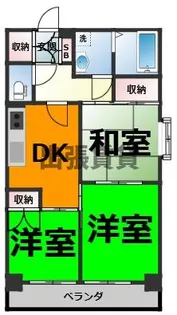 サンヴィラ花咲【202号室】の間取り