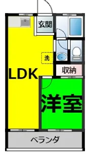 第2名東コーポ【3階】の間取り