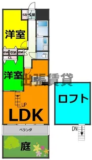 ソーラスフロント富船【1階】の間取り
