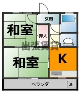 扇ハイツ【4階】の間取り