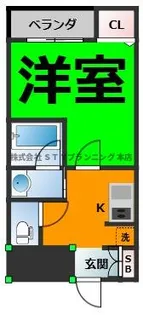 CUBE上小田井B棟【2階】の間取り