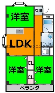 アーバン牧の原【2階】の間取り