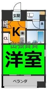 グランデ瓦町【9階】の間取り