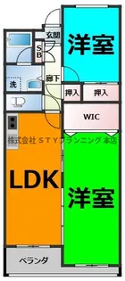 シャトー樹里【1階】の間取り