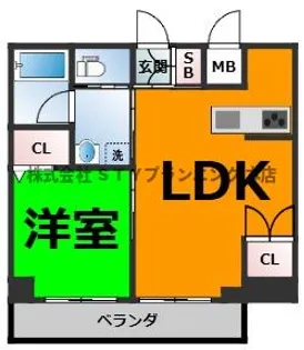 ロータス本陣通【7階】の間取り