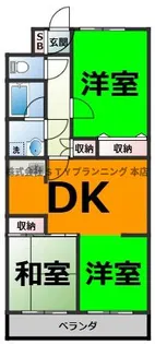 コーポラス南川【4階】の間取り