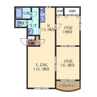 ピュアライフ湯川【102号室】の間取り