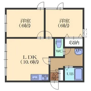 ビューハイツパートⅢ【1A号室】の間取り