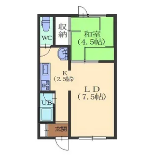 メゾンパティオ亀田港【202号室】の間取り