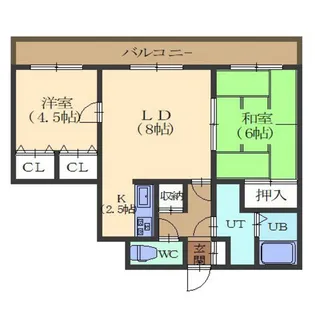 ライオンズマンション函館湯川第3【105号室】の間取り