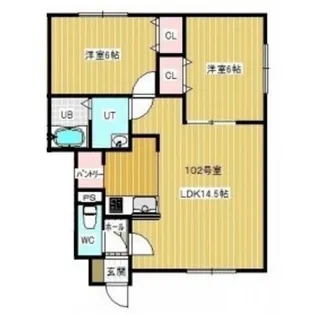 グランドゥール【102号室】の間取り