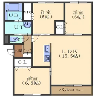フィフティワンVol.Ⅵ【102号室】の間取り