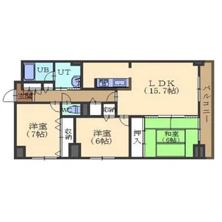 パークサイドブライトネス【408号室】の間取り