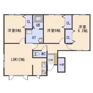 パディーブ亀田本町【2号室】の間取り