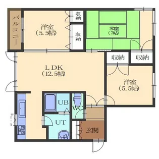 エンドレス五稜郭B棟【201号室】の間取り