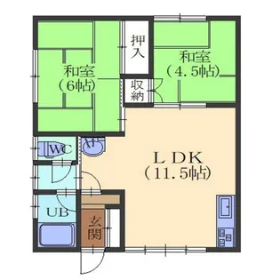 ベルディM【2Fhidari号室】の間取り