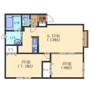 シャルム北美原Ⅱ【201号室】の間取り