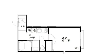 カーサ・オテロ【201号室】の間取り