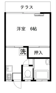 キングハウス【102号室】の間取り