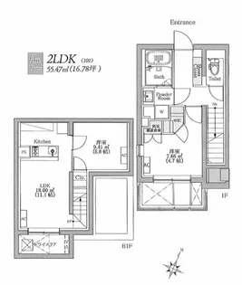 BLANCOURT 阿佐ヶ谷【1階】の間取り