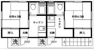 カーサ・トム【201号室】の間取り