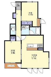 ローゼンハイムアネックス【102号室】の間取り
