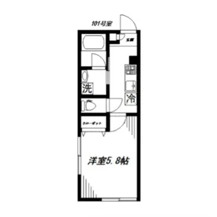 フェリーチェ阿佐ヶ谷Q【101号室】の間取り