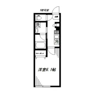 フェリーチェ阿佐ヶ谷Q【102号室】の間取り