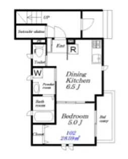ヴィラ ヴァンシス【102号室】の間取り