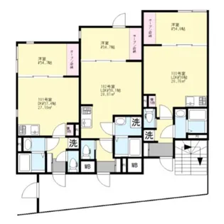 FolsClass三軒茶屋一丁目【103号室】の間取り