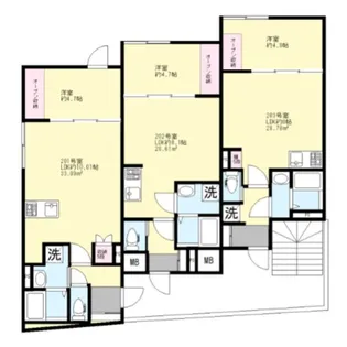 FolsClass三軒茶屋一丁目【201号室】の間取り