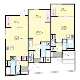 FolsClass三軒茶屋一丁目【203号室】の間取り