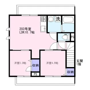 SakuraVerde南荻窪【203号室】の間取り