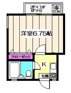 フラット方南II【201号室】の間取り