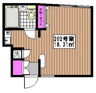 S.HOUSE【202号室】の間取り