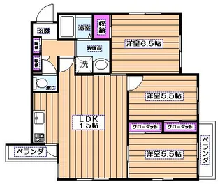 矢沢ハイツ【2階】の間取り