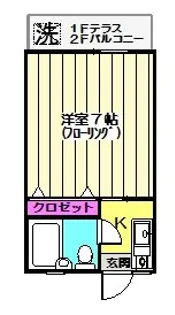 フラット荻窪I【202号室】の間取り