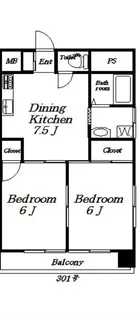 石井ビル(阿佐谷南3)【301号室】の間取り