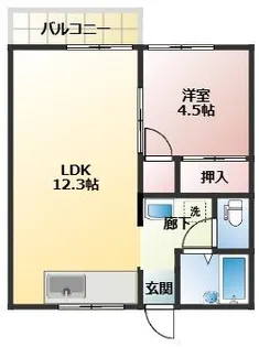 クリスタルハイツあや【1階】の間取り