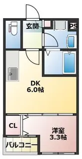 ディアコート中郷【1階】の間取り
