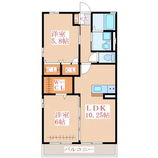パティオノア【201号室】の間取り