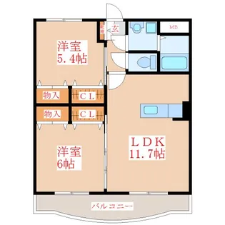 鹿児島県姶良市東餅田【マンション】の間取り