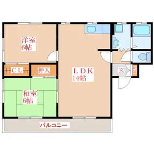 ランデックス21A棟【3階】の間取り