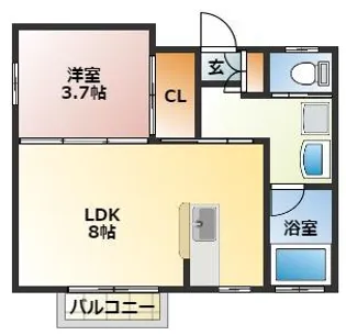 ひかりヒルズ【1階】の間取り