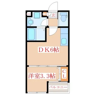 アステリスク姶良【106号室】の間取り