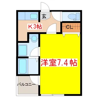 エミリア川内08【1階】の間取り