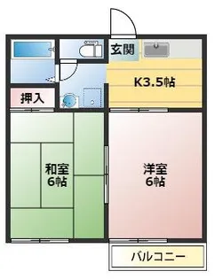 サンハイツ宮崎【101号室】の間取り