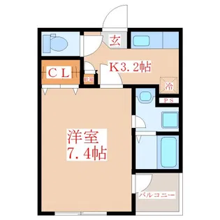 レ・ニンフェア【202号室】の間取り