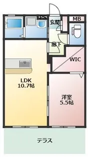 RISE CASA【102号室】の間取り